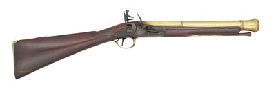 Lot 437 - A BRASS BARRELLED FLINTLOCK BLUNDERBUSS BY FIELD, LONDON, CIRCA 1790