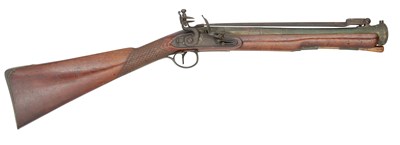 Lot 436 - A BRASS BARRELLED FLINTLOCK BLUNDERBUSS BY BARBER, NEWARK, CIRCA 1770