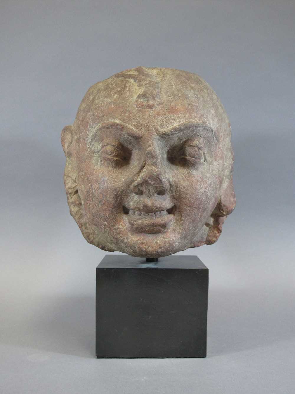 Lot 123 - A KUSHAN HEAD OF A YAKSHA