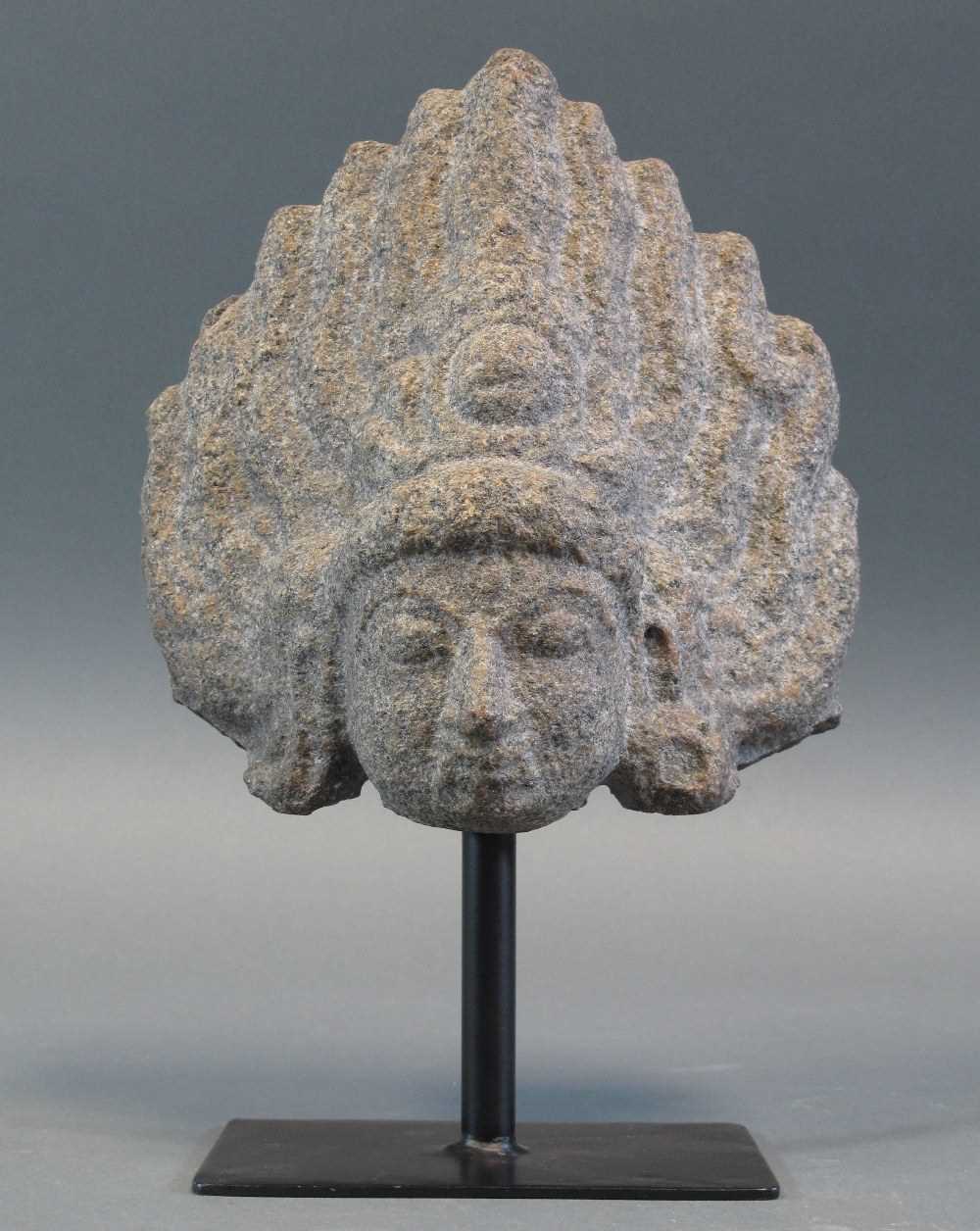 Lot 125 - A CHOLA HEAD OF BHAIRAVA