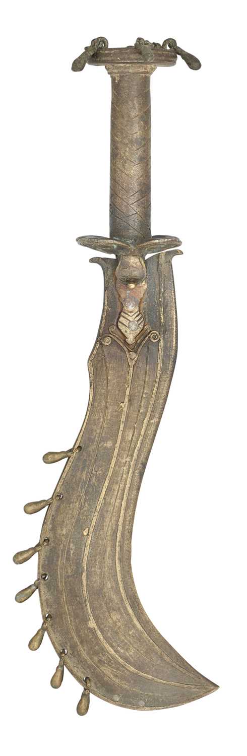 Lot 536 - A SOUTH INDIAN CEREMONIAL HATCHET (ARUVAL), 18TH/19TH CENTURY, PROBABLY KERALA