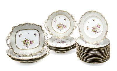 Lot 25 - A JOHN RIDGWAY & CO. PORCELAIN PART DESSERT SERVICE, CIRCA 1830-37