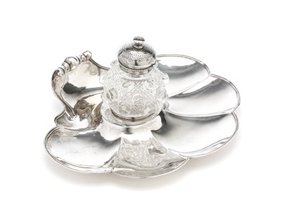 Lot 180 - A VICTORIAN SILVER INKSTAND, JAMES CHARLES EDINGTON, LONDON, 1854