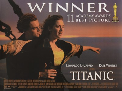 Lot 296 - A TITANIC POSTER AND SET OF FRONT OF HOUSE STILLS