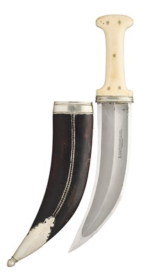 Lot 222 - A FINE IVORY-AND GERMAN SILVER-MOUNTED DAGGER (JAMBIYA) FOR THE NORTH AFRICAN OR MIDDLE EASTERN MARKET, JOSEPH RODGERS & SONS, 6 NORFOLK STREET, SHEFFIELD, ENGLAND, LATE 19TH CENTURY