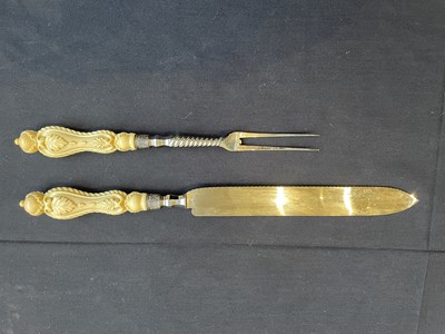 Lot 690 - A CASED IVORY MOUNTED CARVING SET, BROOKES & CROOKES, SHEFFIELD, CIRCA 1870