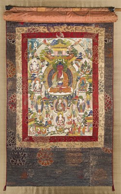 Lot 166 - A THANG-KA DEPICTING BUDDHA, TIBET, 19TH CENTURY