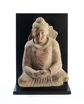 Lot 195 - A GANDHARA STUCCO FIGURE OF BUDDHA, NORTH-WESTERN PAKISTAN, CIRCA 4TH CENTURY