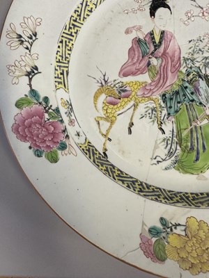 Lot 19 - A LARGE FAMILLE-ROSE 'MAGU' CHARGER, QING DYNASTY, YONGZHENG PERIOD (1723-35)