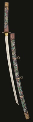 Lot 3 - â€¡A LARGE JAPANESE CLOISONNÃ‰ SWORD (TACHI)