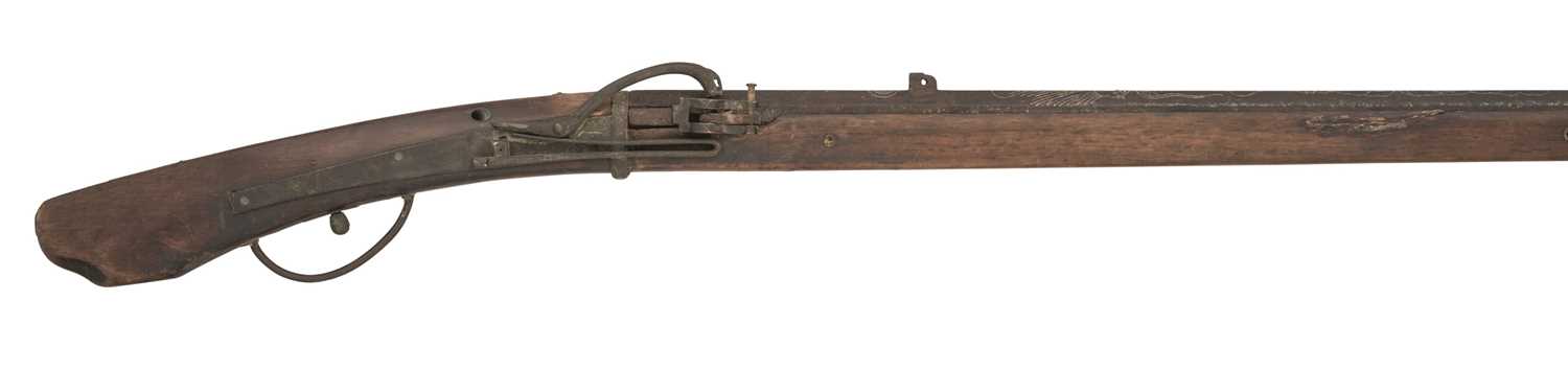 Lot 8 - A 25 BORE JAPANESE SNAP MATCHLOCK MUSKET