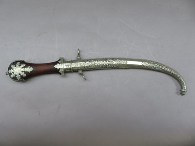Lot 39 - A MORROCCAN DAGGER, A GHURKA KNIFE AND A JAPANESE SWORD