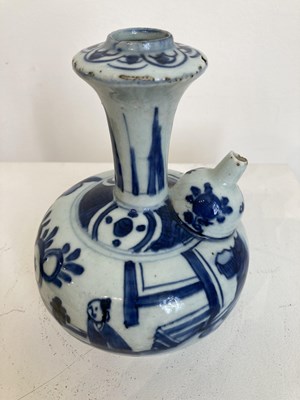 Lot 51 - TWO CHINESE BLUE AND WHITE KENDI, 16/17TH CENTURY