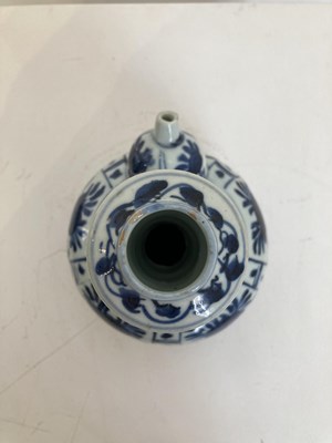 Lot 51 - TWO CHINESE BLUE AND WHITE KENDI, 16/17TH CENTURY