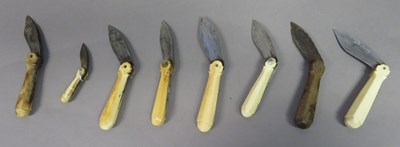 Lot 52 - ËœEIGHT INDIAN CHETTIAH PALM LEAF SCRIBES KNIVES