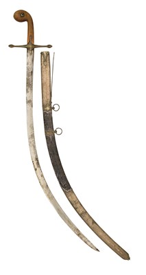 Lot 66 - ËœAN OTTOMAN SILVER-MOUNTED SWORD (SHAMSHIR)
