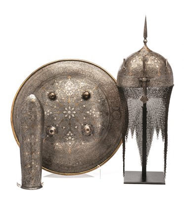Lot 72 - A PERSIAN DECORATED ARMOUR, QAJAR, MID-19TH CENTURY