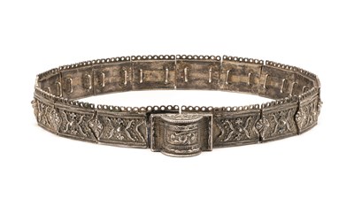 Lot 85 - A CAUCASIAN SILVER-MOUNTED BELT