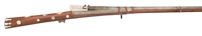 Lot 93 - ËœAN 11 BORE INDIAN MATCHLOCK GUN (TORADOR)