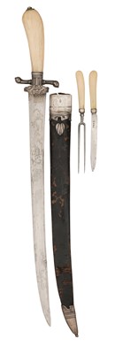 Lot 120 - ËœA FRENCH SILVER-MOUNTED HUNTING SWORD, THIRD QUARTER OF THE 18TH CENTURY