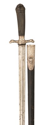 Lot 121 - A FRENCH SILVER-MOUNTED HUNTING SWORD