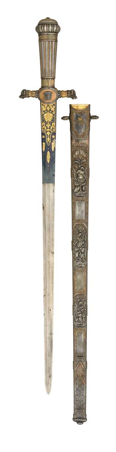 Lot 123 - A FRENCH SILVER-MOUNTED GLAIVE