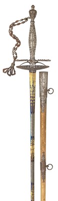Lot 128 - AN ENGLISH SMALL-SWORD WITH CUT-STEEL HILT
