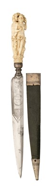 Lot 131 - ËœProperty from an Important Private Collection A FINE KNIFE WITH CARVED IVORY HILT