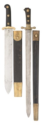 Lot 152 - A SWISS MODEL 1829/30 BERN SHARPSHOOTER'S SHORTSWORD AND A SWISS VAUD SHARPSHOOTER'S SHORTSWORD