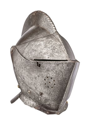 Lot 173 - Property from the Estate of Patrick Kelly A FINE NORTH ITALIAN CLOSE-HELMET FOR FIELD USE