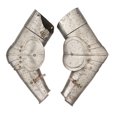 Lot 183 - TWO WESTERN EUROPEAN VAMBRACES FROM THE SAME SERIES AS ONE ANOTHER AND NEARLY FORMING A PAIR