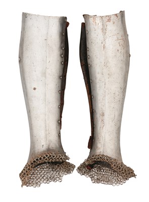 Lot 186 - A PAIR OF WESTERN EUROPEAN GREAVES, MID-16TH CENTURY