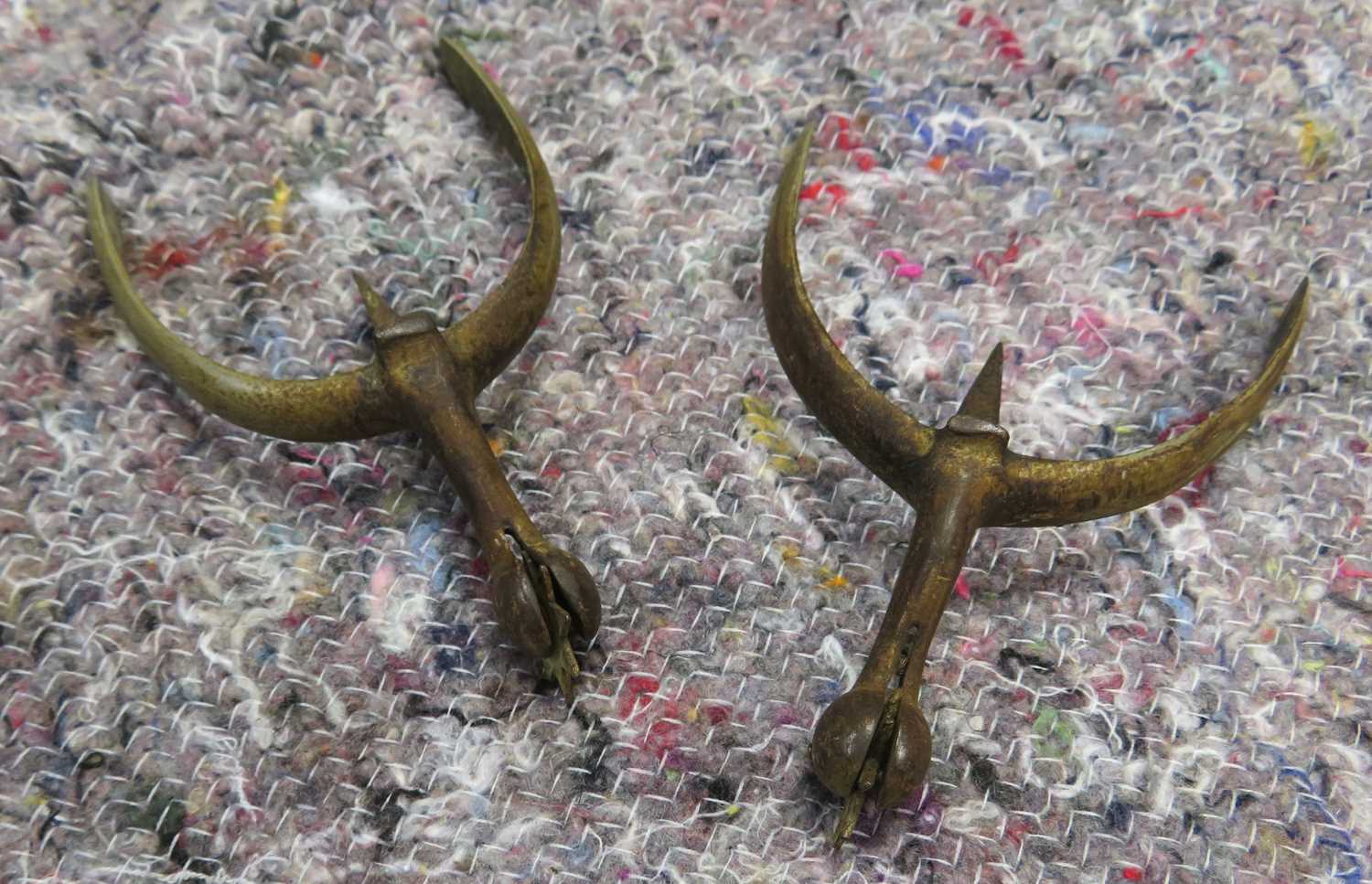 Lot 191 - A PAIR OF WESTERN EUROPEAN ROWEL SPURS