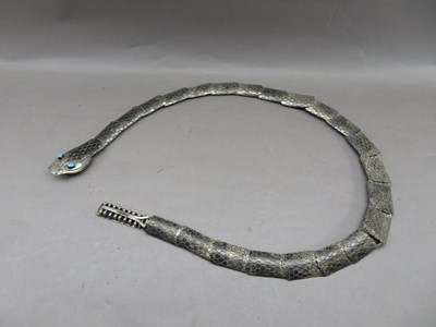 Lot 205 - AN AMERICAN (NAVAJO) SILVER BELT BY GLEN WHITEHAIR