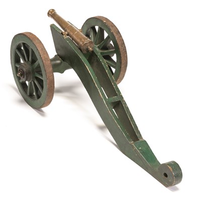 Lot 214 - A BRONZE SALUTING CANNON, LATE 18TH/EARLY 19TH CENTURY