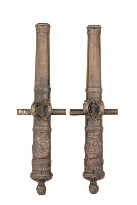 Lot 215 - A PAIR OF BRONZE SALUTING CANNON IN 17TH CENTURY STYLE