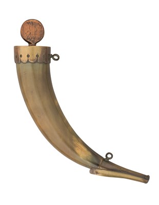 Lot 223 - A RUSSIAN POWDER HORN, MID-19TH CENTURY