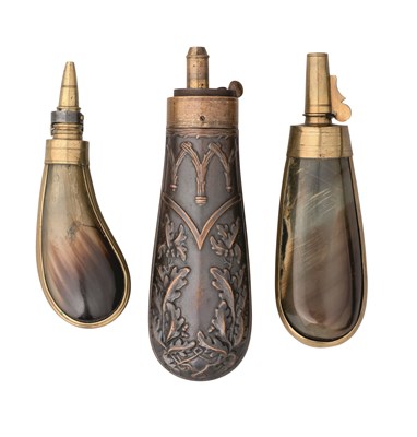 Lot 227 - â€¡TWO CONTINENTAL FLASKS AND TWO HORN FLASKS