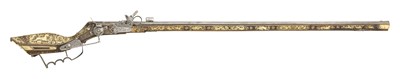 Lot 230 - â€¡A 120 BORE SILESIAN WHEEL-LOCK BIRDING GUN (TSCHINKE)