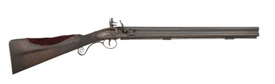 Lot 233 - A RARE 80 BORE FLINTLOCK GOOSE RIFLE BY EDWARD BATE