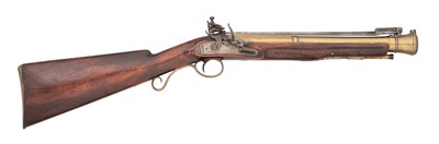 Lot 240 - A FLINTLOCK BLUNDERBUSS SIGNED THEOP RICHARDS