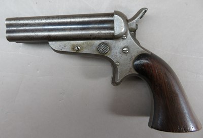 Lot 264 - A .30 CALIBRE RIM-FIRE FOUR-BARRELLED SHARPS PATENT PISTOL BY SHARPS & HANKINS