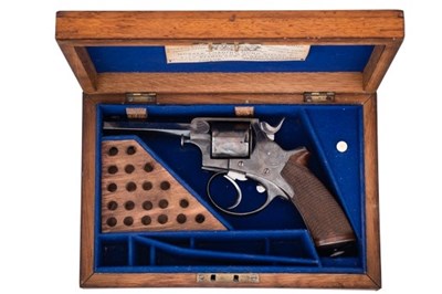 Lot 268 - A CASED .320 RIM-FIRE TRANTER'S PATENT HOUSE DEFENCE POCKET REVOLVER BY J. LANG