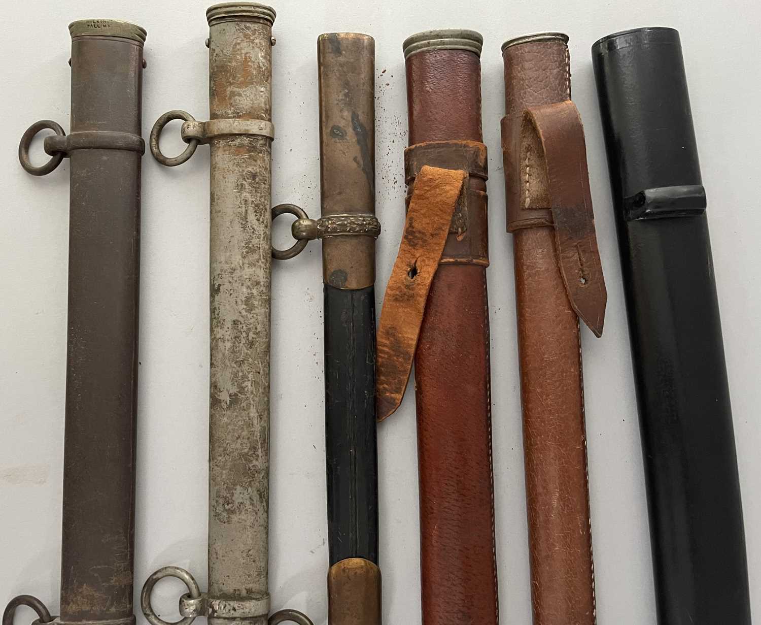 Lot 219 - SIX VARIOUS SCABBARDS, 19TH/20TH CENTURY