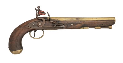 Lot 272 - â€¡A 22 BORE FLINTLOCK PISTOL OF MAIL COACH TYPE, SIGNED H.W.MORTIMER