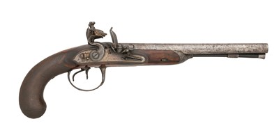 Lot 287 - Property from the Estate of Patrick Kelly A 32 BORE D.B. FLINTLOCK PISTOL