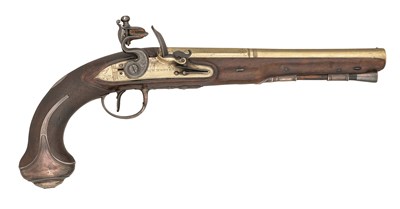 Lot 295 - â€¡A 22 BORE SILVER-MOUNTED FLINTLOCK OFFICER'S PISTOL BY H.W.MORTIMER