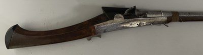 Lot 185 - AN 18 BORE INDIAN MATCHLOCK GUN, 18TH/19TH CENTURY