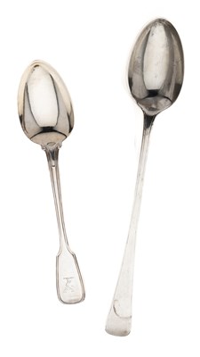 Lot 162 - A SET OF TEN VICTORIAN SILVER TABLESPOONS, CHAWNER & CO., LONDON, 1848