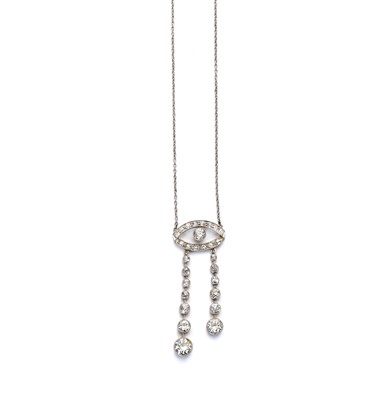 Lot 254 - EDWARDIAN DIAMOND NEGLIGEE PENDANT, 1900s